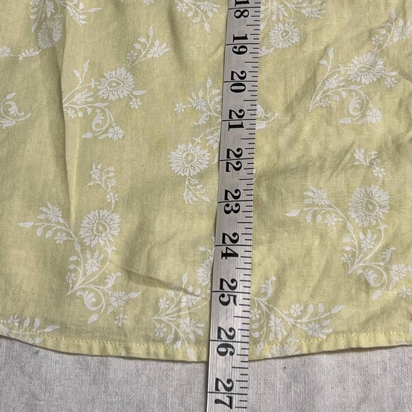 Naturals D&CO. Linen Blend Floral Button Front Blouse Yellow Size M Light Summer - Picture 8 of 8
